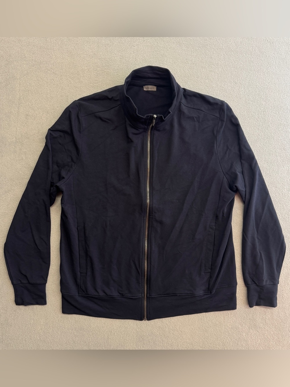 Zimmerli Jacket XL Men's Full Zip Sweatshirt Track Cotton Modal Navy Blue